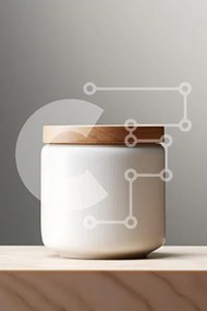 Intra Συλλεκτικό Ξύλινο Παζλ Plywood  4mm - Μινιμαλιστικό λευκό βάζο με ξύλινο καπάκι Σε Ξύλινο Κουτί - Διαστάσεις: 10x10 cm – 25 κομμάτια