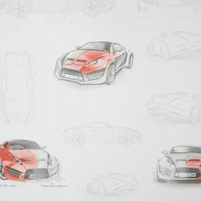 Ταπετσαρία Τοίχου Concept Car Red