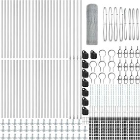 vidaXL Στύλος Περιφράξεων Ασημί 100 x 0,4 μ (25 mm πλέγμα) Ατσάλι