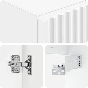 vidaXL Τοίχου Ντουλάπα Μπάνιου Λευκό 33 x 34,5 x 100 εκ