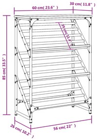 Παπουτσοθήκη Καπνιστή Δρυς 60x30x85 εκ. Επεξεργασμένο Ξύλο - Καφέ