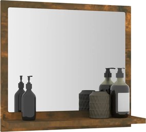 vidaXL Καθρέφτης Μπάνιου Καπνιστή Δρυς 40x10,5x37 εκ. Επεξεργ. Ξύλο
