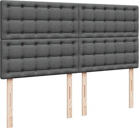 vidaXL Κρεβάτι Boxspring με Στρώμα Σκούρο Γκρι 180x200 εκ Υφασμάτιν