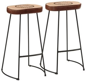 vidaXL Σκαμπό Μπαρ 2 τεμ. Σκούρο Καφέ 44 x 37,5 x 78 εκ.