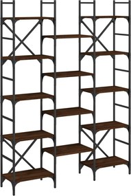 vidaXL Βιβλιοθήκη Καφέ Δρυς 127,5x28,5x172,5 εκ. Επεξεργασμένο Ξύλο