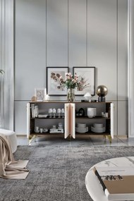 Stewehome κονσόλα mdf με μεμβράνη και πόρτες 160x40x84 cm