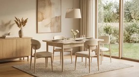 Stewehome Ανοιγόμενη τραπεζαρία Λευκό 80x130 cm