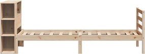 vidaXL Κρεβάτι Βιβλιοθήκη Χωρίς Στρώμα 75x190 εκ Μασίφ Ξύλο Πεύκο
