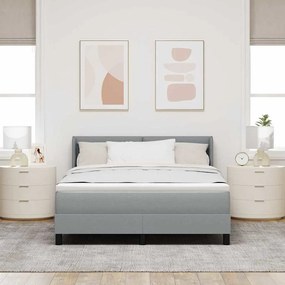 vidaXL Κρεβάτι box spring με στρώμα Ανοιχτό γκρι 140 x 200 cm