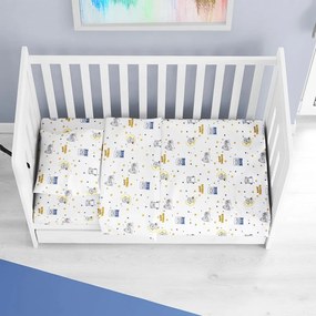 Σεντόνι Βρεφικό Sweet Dreams 554 White-Sky Blue DimCol Crib 80x110cm 100% Cotton