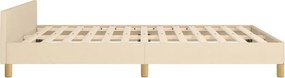 vidaXL Σκελετός Κρεβατιού Χωρίς Στρώμα Κρεμ 140x200 εκ.Υφασμάτινο