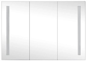 vidaXL Καθρέφτης Μπάνιου με Ντουλάπι &amp; LED 89 x 14 x 62 εκ.