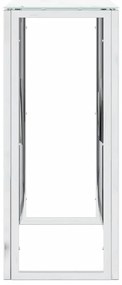 vidaXL Τραπέζι Κονσόλα Ασημί 70x30x70 εκ. Ανοξείδωτο Ατσάλι και Γυαλί