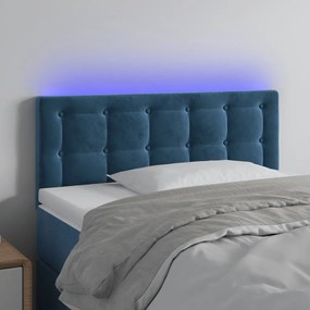 Κεφαλάρι Κρεβατιού LED Σκούρο Μπλε 80x5x78/88 εκ. Βελούδινο 3122080