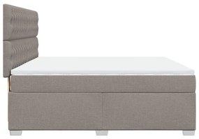 Κρεβάτι Boxspring με Στρώμα Taupe 180x200 εκ. Υφασμάτινο - Μπεζ-Γκρι