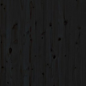 vidaXL Κεφαλάρι Τοίχου Μαύρο 141x3x91,5 εκ. από Μασίφ Ξύλο Πεύκου