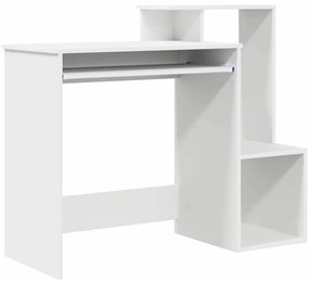 vidaXL Γραφείο με ράφι Λευκό 106 x 40 x 88.5 εκ Επεξεργασμένο ξύλο