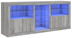 vidaXL Μπουφές με LED Γκρι Sonoma 162x37x67 εκ.