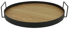 MarHome ΔΙΣΚΟΣ ΣΤΡΟΓΓΥΛΟΣ ΜΕΤΑΛΛΙΚΟΣ+MDF ΜΑΥΡΟ/ΦΥΣΙΚΟ 38.5x37.3x3.3/7cm 8/ΚΙΒ 15-22123