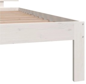 vidaXL Πλαίσιο Κρεβατιού Λευκό 100 x 200 εκ. από Μασίφ Ξύλο Πεύκου