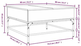 ΤΡΑΠΕΖΑΚΙ ΣΑΛΟΝΙΟΥ ΜΑΥΡΟ 80X80X45ΕΚ. ΕΠΕΞΕΡΓΑΣΜΕΝΟ ΞΥΛΟ+ΜΕΤΑΛΛΟ 845401