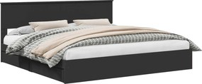 vidaXL Κρεβάτι Αποθήκης Μαύρο 200 x 200 cm Επεξεργασμένο ξύλο