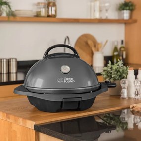 Ηλεκτρική ψησταριά/γκριλ George Foreman 22460-56, 2400 W, 44,5 εκ., 15 μερίδες, 5 επίπεδα θερμοκρασίας, Αντικολλητική επίστρωση, Μαύρο