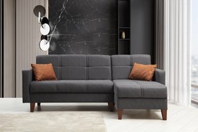 Corner Sofa-Bed Polya - Dark Grey Dark Grey