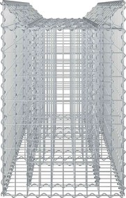 vidaXL Ανασηκωμένο κρεβάτι gabion Ασημί