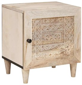 vidaXL Κομοδίνο Μπεζ 40 x 33 x 46 εκ. Μασίφ ξύλο μάνγκο