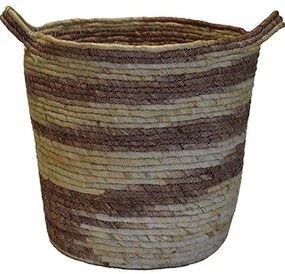 Καλάθι Ριγέ 00.06.67292 35x35cm Natural-Brown Mat