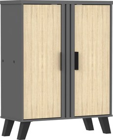 Παπουτσοθήκη-ντουλάπι Shoby pakoworld sonoma-ανθρακί 70.5x30x91εκ