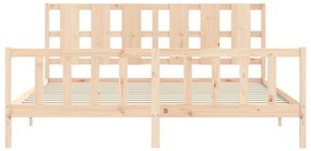 vidaXL Πλαίσιο Κρεβατιού με Κεφαλάρι 180x200 εκ. από Μασίφ Ξύλο