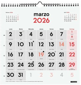 Ημερολόγιο Τοίχου Finocam χαρτί 2026 30 x 30 cm