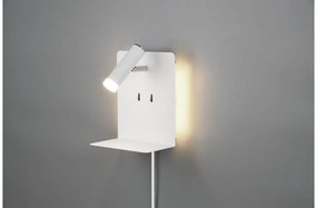 Απλίκα Φωτιστικό Τοίχου 1xLED 3W 2xLED 1,5W Reading Light-Ράφι USB Element Trio Lighting-222570231-Λευκό 222570231