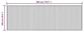 Χαλί Ορθογώνιο Γκρι 100 x 300 εκ. Μπαμπού - Γκρι