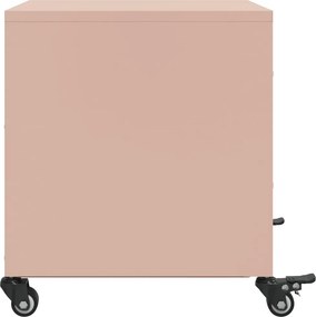 vidaXL Κομοδίνα 2 τεμ. Ροζ 36x39x43,5 εκ. από Χάλυβα