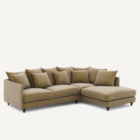 Γωνιακός καναπές-κρεβάτι με βελούδο, Lazare