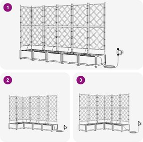vidaXL Γλάστρα Κήπου 5 pcs Μαύρο Ατσάλι