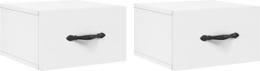vidaXL Κομοδίνα Επιτοίχια 2 τεμ. Λευκά 35x35x20 εκ.