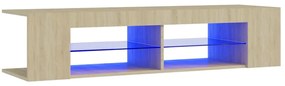 vidaXL Έπιπλο Τηλεόρασης με LED Sonoma Δρυς 135x39x30 εκ.