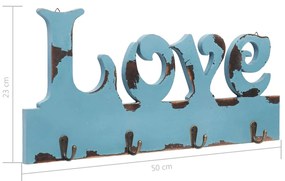vidaXL Κρεμάστρα Τοίχου «LOVE» 50 x 23 εκ.