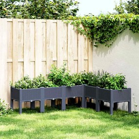 vidaXL Ζαρντινιέρα Κήπου με Πόδια Μπλε Γκρι 160x120x42 εκ. Πολυπροπυλένιο