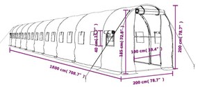 ΘΕΡΜΟΚΗΠΙΟ ΜΕ ΑΤΣΑΛΙΝΟ ΠΛΑΙΣΙΟ ΠΡΑΣΙΝΟ 36 Μ² 18 X 2 X 2 Μ. 3188024