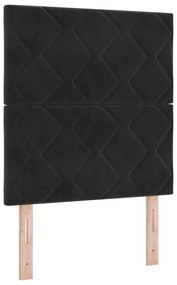 vidaXL Κρεβάτι Box Spring με Στρώμα & LED μαύρο 80x200 εκ Βελούδο