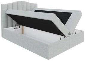 Κρεβάτι continental Baltimore 153, Continental, Διπλό, Άσπρο, 160x200, Οικολογικό δέρμα, Τάβλες για Κρεβάτι, 164x208x125cm, 120 kg, Στρώμα: Ναι