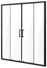 VEVOR Semi-frameless Double Sliding Shower Door SGCC Tempered Glass Matte Black