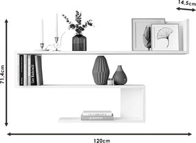 Ραφιέρα τοίχου Belinda pakoworld λευκό 120x14.5x71.4εκ