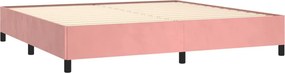 vidaXL Κρεβάτι Boxspring με Στρώμα Ροζ 200x200 εκ. Βελούδινο