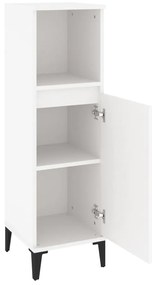 vidaXL Ντουλάπι Μπάνιου Λευκό 30 x 30 x 100 εκ. από Επεξεργασμένο Ξύλο